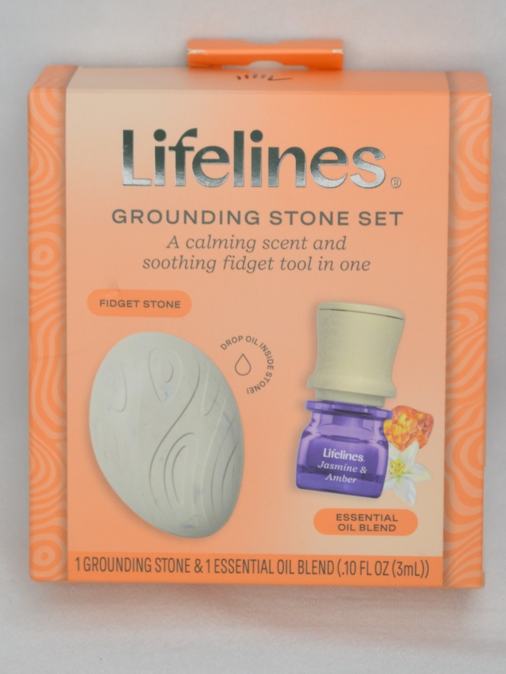 Lifelines Essential Oil In Bloom Energy Jasmine & Amber - Grounding Stone Fidget